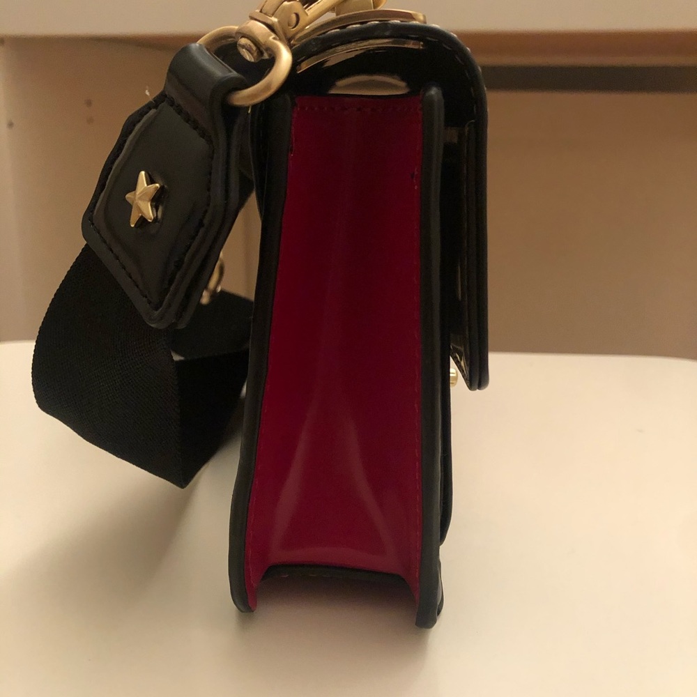 Zara Mini Crossbody Bag Black with Red Accent - Picture 6 of 10